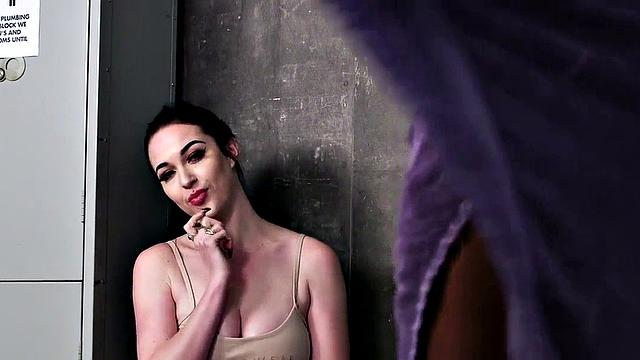 CFNM IR girls enjoy teasing horny cock in gym locker room