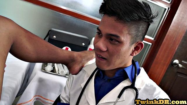 Tiny asian twunk ravaged by horny doc