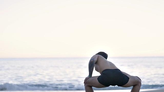 Athletic jock rimmed, sucked, and fucked in bareback 3some