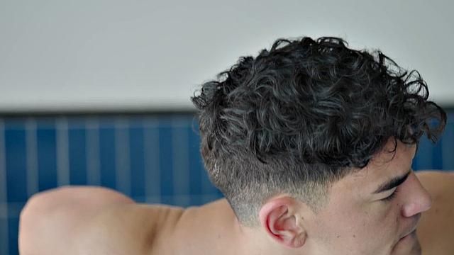 Athletic jock rimmed, sucked, and fucked in bareback 3some