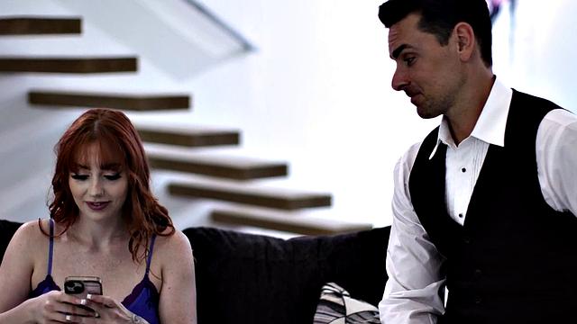 Redhead kinky babe with tattoos pussyfucked by step cousin