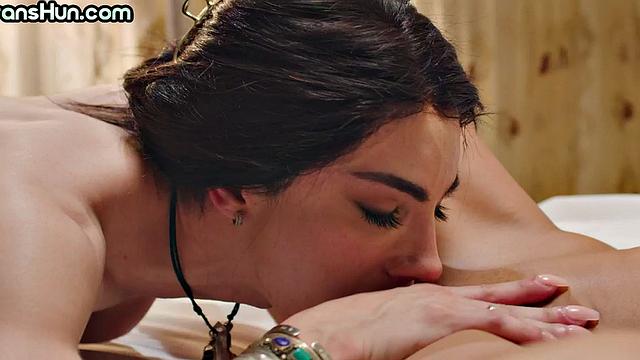 Big cock transgender fucks Asian in doggystyle