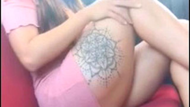 Hot brunette masturbates in the car