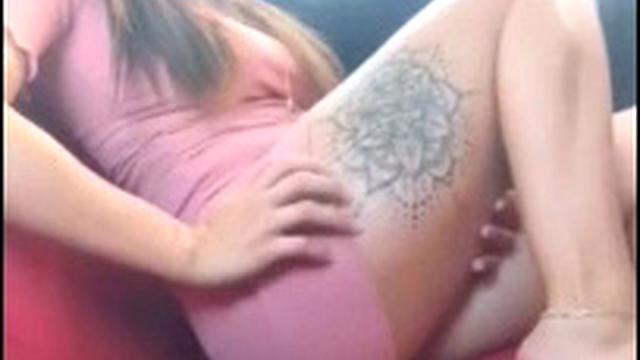 Hot brunette masturbates in the car