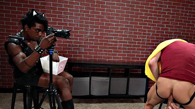 cosplay bottom bareback banged after riding dildo