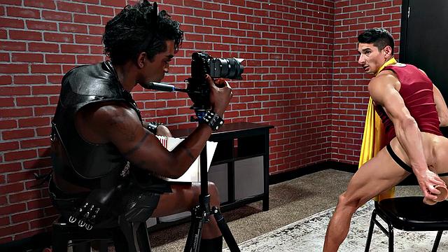 cosplay bottom bareback banged after riding dildo