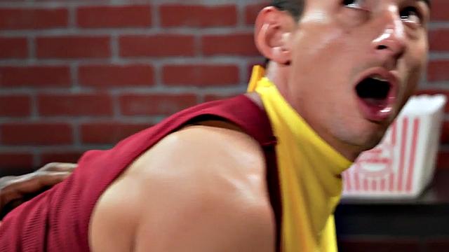 cosplay bottom bareback banged after riding dildo