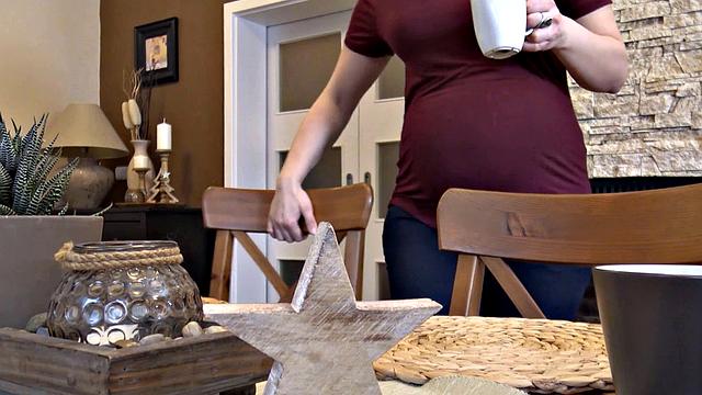 DEBT4k. Pregnant debtor has no choice but to take cock in pussy.