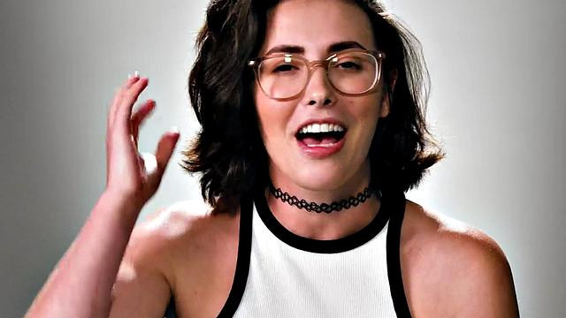 Cutie gently jerking pussy with fingers