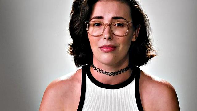 Cutie gently jerking pussy with fingers