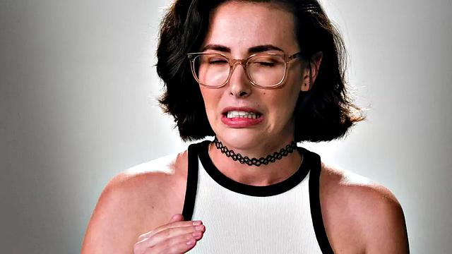 Cutie gently jerking pussy with fingers