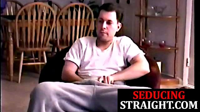 Straight jock masturbates before being sucked off by DILF