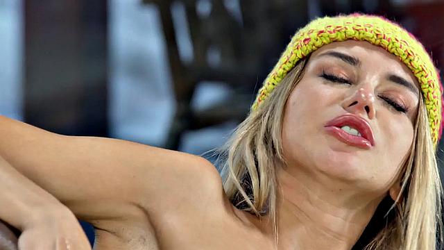 Ass fucked snowy babe smashed by BF after public BJ