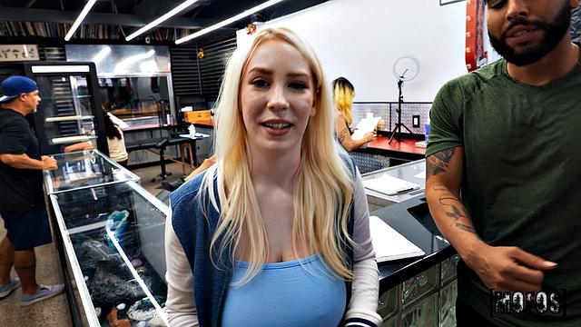 Gigi Strips at the Tattoo Shop