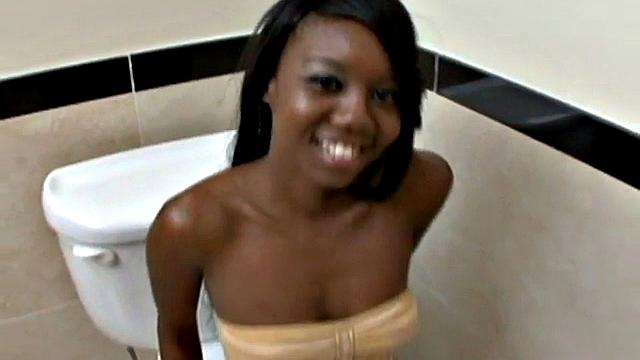 Petite ebony takes it deep