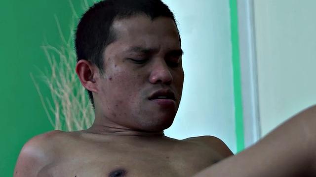 We welcome a new gay Asian twink, Marcon who said he was a top but being his first ever gay porn video, he was a bit cock shy and couldn't get it up so he agreed to be the Asian twink bottom boy in this scene.