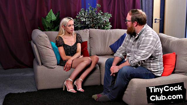 SPH disgusted babe laughs at cock's useless size