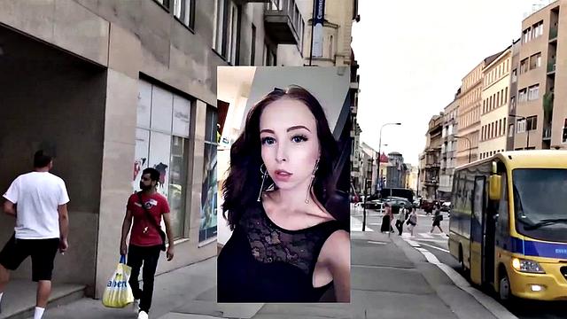 Худая брюнетка жадно глотает толстый хер до конца