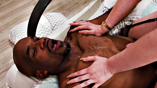 Trans beauty drilled in anal by big black cock