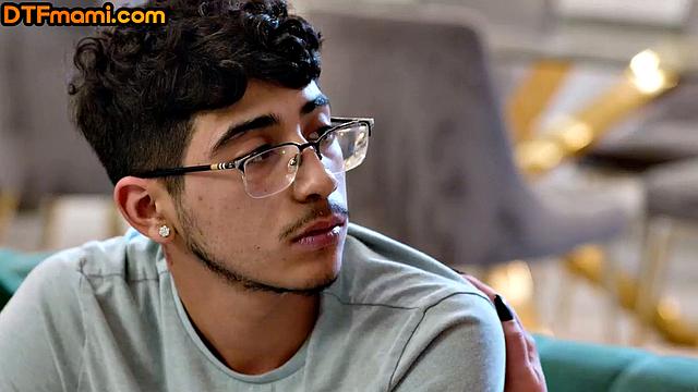 Curvy auburn cockriding on stepson