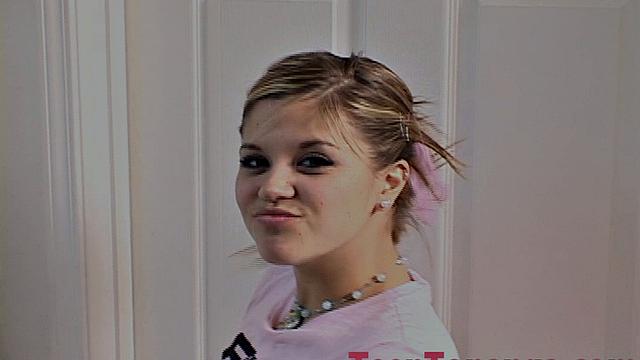 Teen Topanga fingering solo in kitchen