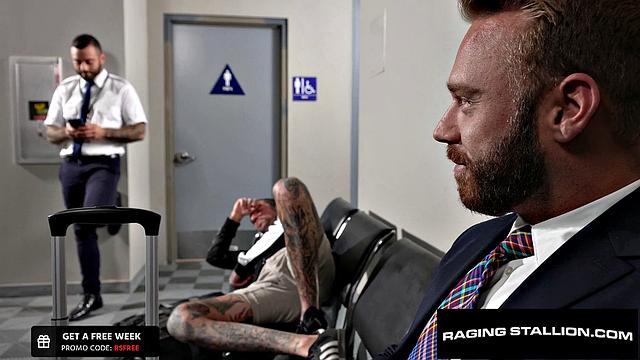 RagingStallion - Hot Pilot Bathroom Hook-up with Sexy Businessman