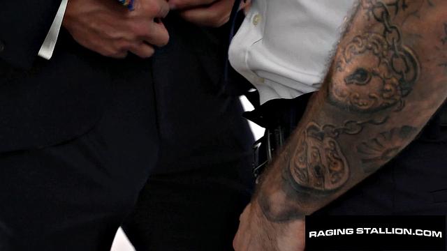 RagingStallion - Hot Pilot Bathroom Hook-up with Sexy Businessman