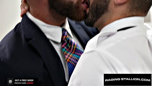 RagingStallion - Hot Pilot Bathroom Hook-up with Sexy Businessman