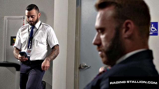 RagingStallion - Hot Pilot Bathroom Hook-up with Sexy Businessman