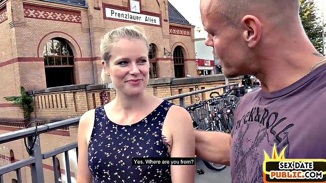 German sex date amateur babe POV fucked outdoors