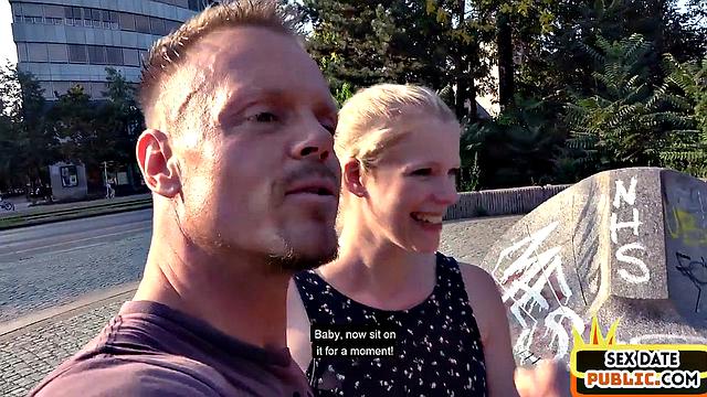 German sex date amateur babe POV fucked outdoors