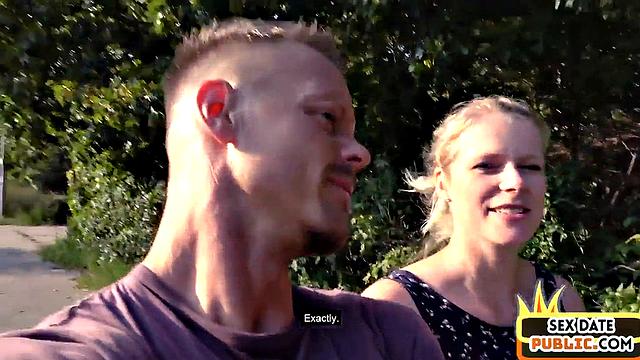 German sex date amateur babe POV fucked outdoors