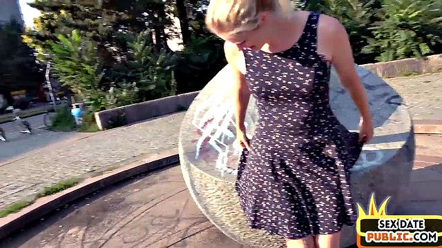 German sex date amateur babe POV fucked outdoors
