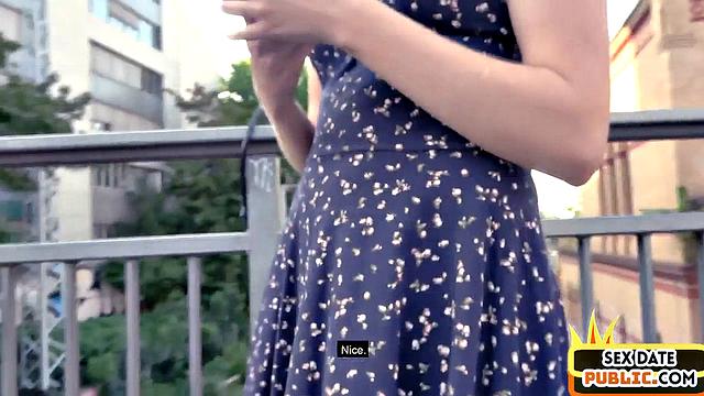 German sex date amateur babe POV fucked outdoors