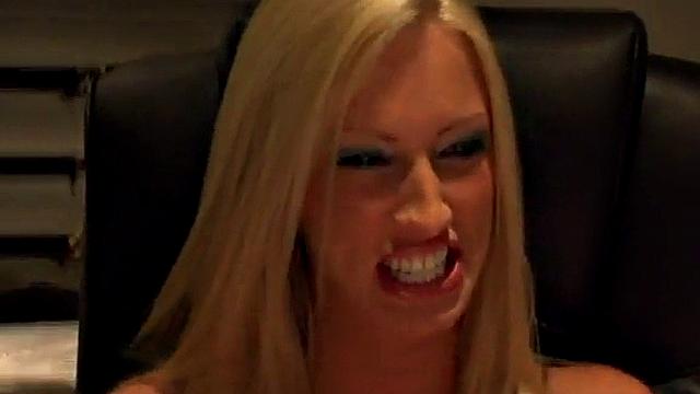 Hot blonde fucked hard in porn filming