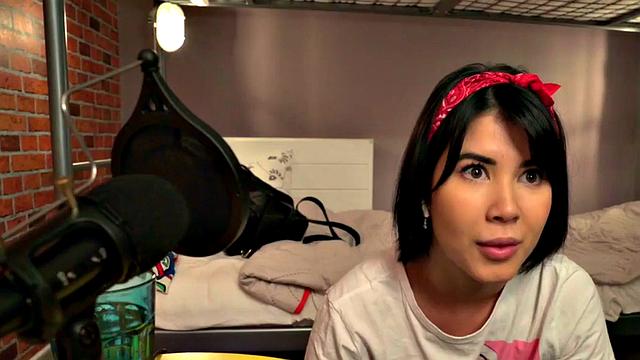 Perkyboobed babe pussydrilled in the hostel room