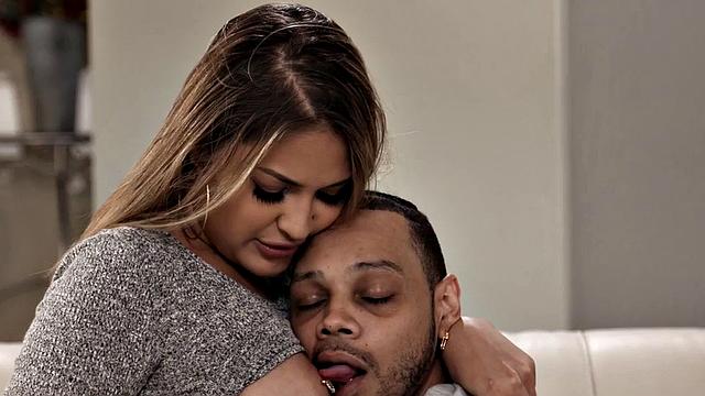 Pierced babysitter riding boss when home alone