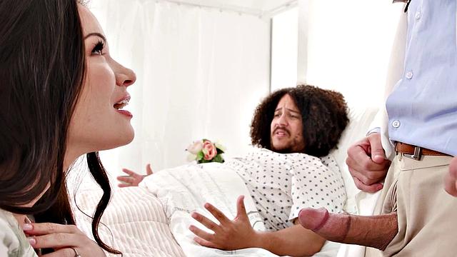 ADULT TIME - Alison Rey Sucks And Fucks Doctor's Cock In Front Of Her Flaccid Cuckhold Husband!