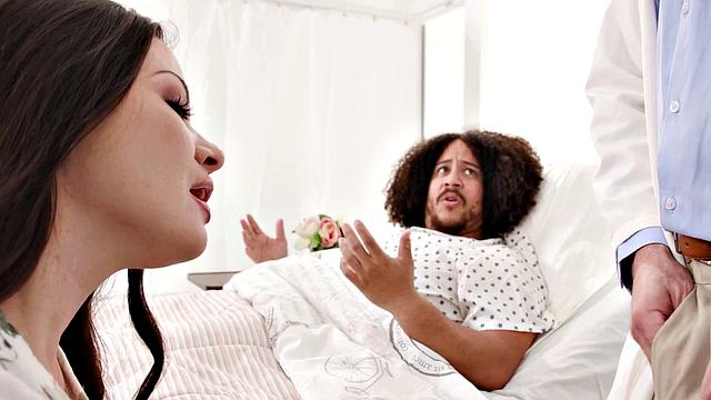 ADULT TIME - Alison Rey Sucks And Fucks Doctor's Cock In Front Of Her Flaccid Cuckhold Husband!