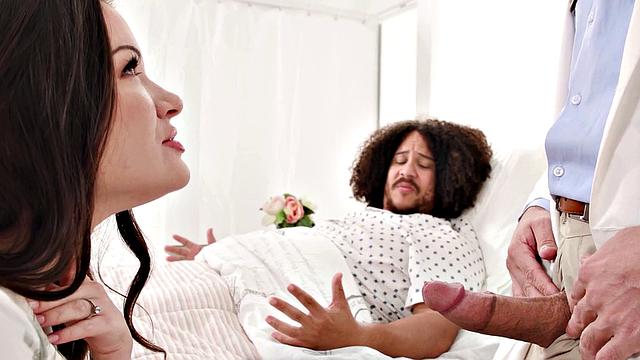 ADULT TIME - Alison Rey Sucks And Fucks Doctor's Cock In Front Of Her Flaccid Cuckhold Husband!