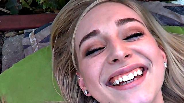 Hot BritneyBlue with sweet blonde masturbate dildo