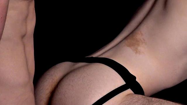 Barebacking stud breeds twink's asshole in jockstrap