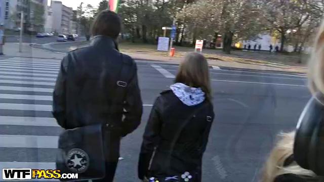 Blonde lets guy fuck her tight ass