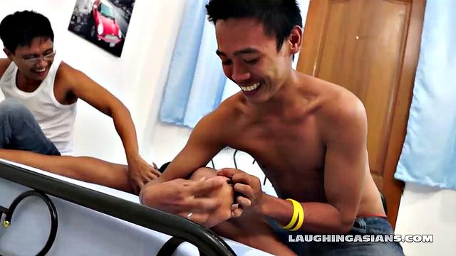 Hunter Tickled By Couple