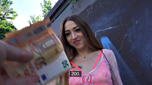 Ink cutie doggystyled outdoor POV