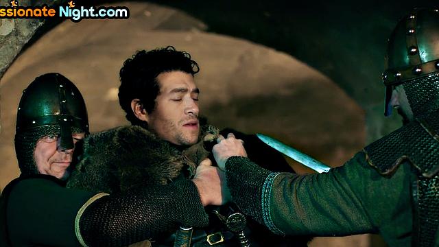 Big-titted queen fucked in threesome with her medieval maid