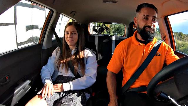 Doggystyled student enjoys driving class