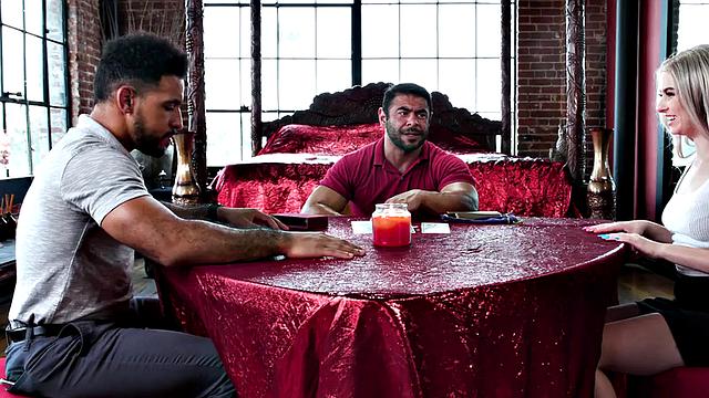 Bisexual medium boobs blowjob babe fucked in 3some