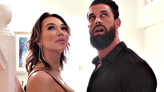 Big-titted racy TS babe gets her asshole pounded by BF