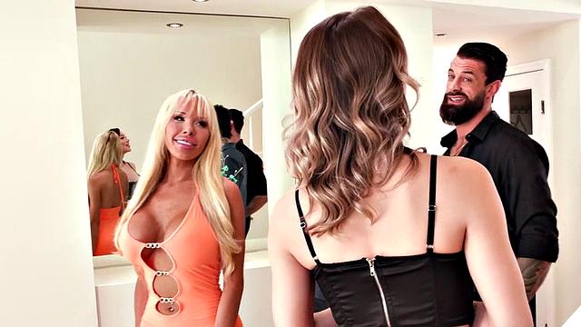 Big-titted racy TS babe gets her asshole pounded by BF